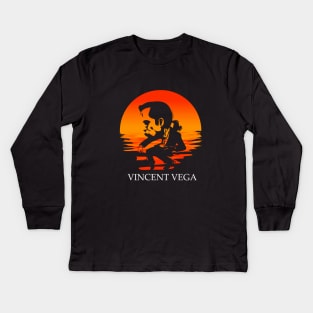 Vincent Vega Dancing Kids Long Sleeve T-Shirt